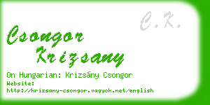 csongor krizsany business card
