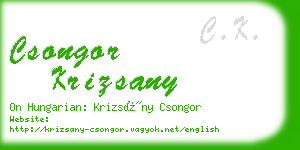 csongor krizsany business card